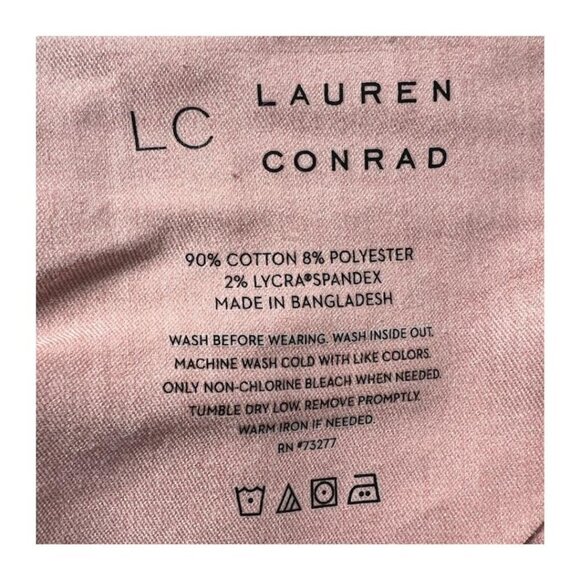 LC Lauren Conrad Womens Pink High Rise Distressed Cutoff Jean Shorts Sz 12 New - Picture 7 of 9